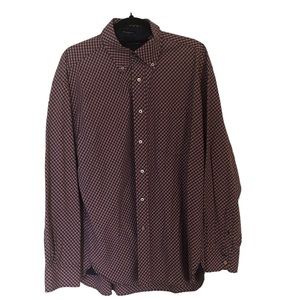 TOMMY HILFIGER RED WHITE BLUE PLAID LONG SLEEVE BUTTON DOWN SHIRT